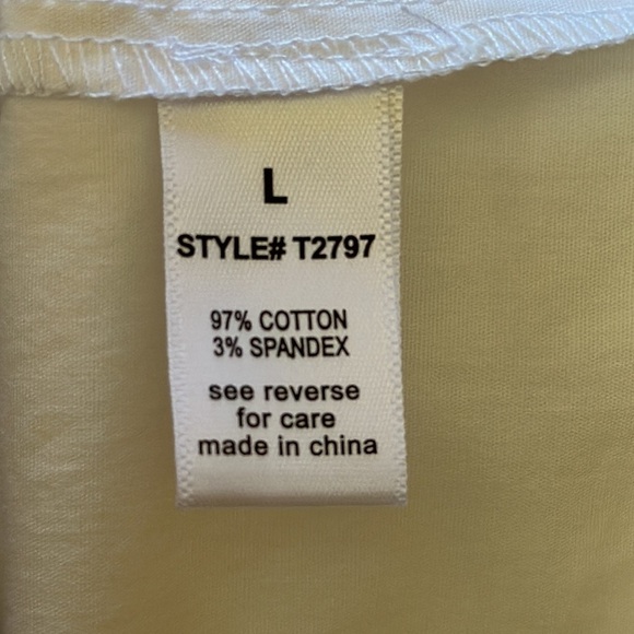 Active USA White Cotton Button Down Cold Shoulder Blouse Large NWT - Picture 8 of 8